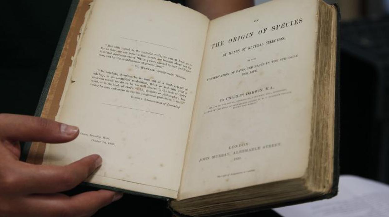 Una primera edición de «El origen de las especies», de Charles Darwin
